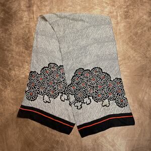 Vintage 90s Floral Polka Dot Scarf Rectangle Multicolor Boho Hippie Lightweight